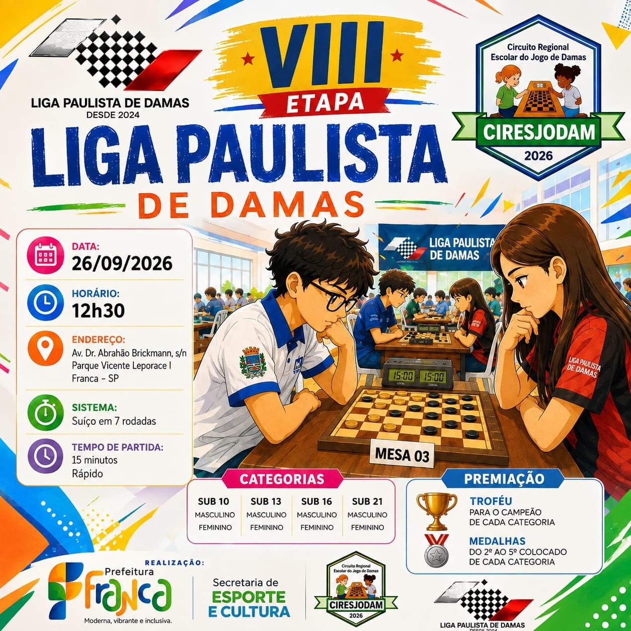 VIII Etapa Liga Paulista de Damas - III Etapa Ciresjodam - Franca